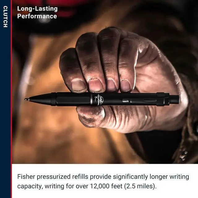 Alt view image 6 of 7 - Space Pen Clutch Space Pen, Ballpoint, Black Ink, Pocket Clip, Gift Box