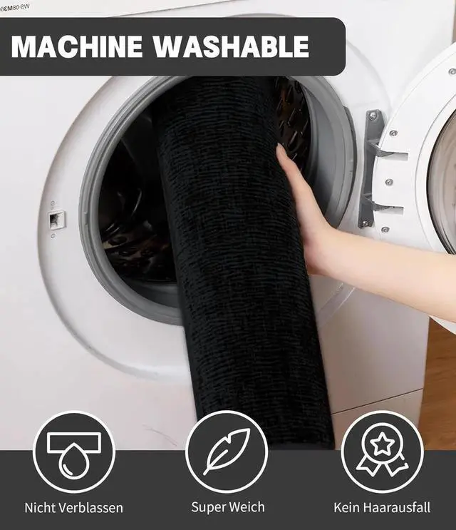 Alt view image 6 of 6 - 5 Piece Bathroom Rug Set, Memory Foam Black Bath Mats, Non-Slip, Quick Dry, Absorbent, Machine Washable, U-Shaped Toilet Rug, Modern Style