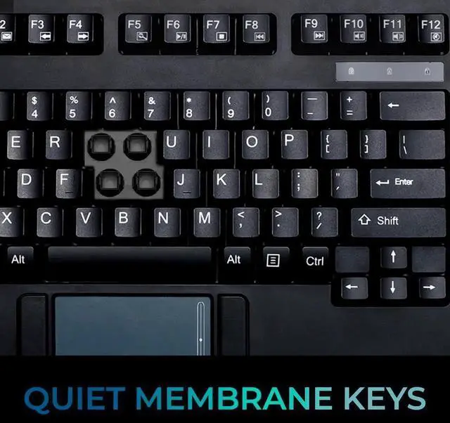 Alt view image 3 of 7 - AKB-425UB - Easytouch Rackmount USB Touchpad Keyboard, Black