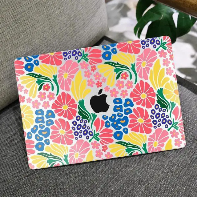 Alt view image 5 of 5 - MEEgoodo for MacBook Air 13 inch Case 2021 2020 2019 2018 Released A2337 M1 A2179 A1932 with Touch ID, Plastic Hard Shell & Keyboard Cover Compatible with MacBook Air Case 13.3, Groovy Flower