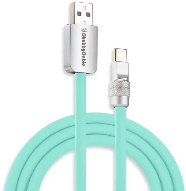 Main image of chubbycable Chubby 2.0 Fast Charging Cable Durable Soft Silicone USB C Cable 120W Extra Thick Charger Cord Compatible with iPhone 17-15 Series iPad, Light Blue, USB-A to Type-C, 9.8 FT240W SUPER-FAST