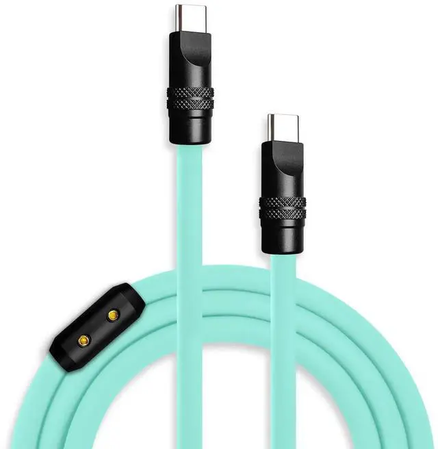 Main image of chubbycable Black Chubby Pro - Samurai Cable 240W USB-C Cable Silicone Fast Charging USB C Charger Cord Compatible with iPhone 16/15 Series iPad Galaxy Series, Light Blue, Type-C to Type-C, 3.3FT