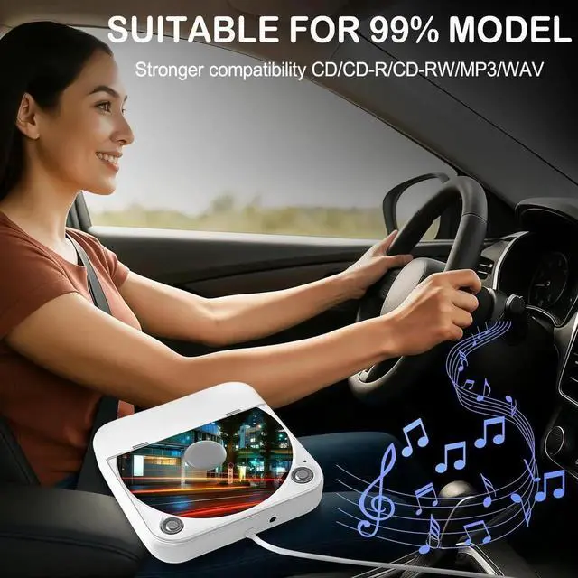 Alt view image 5 of 7 - External Portable CD Player for Car, Plug and Play Car CD Player with USB Port AUX Port, Universal USB Player for Vehicle, Laptop, TV, Computer, for Android 4.4 and Above Navigation