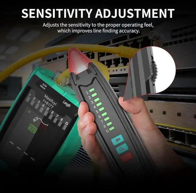 Alt view image 2 of 7 - Network Cable Tester, Shielded Line Finder, Rechargeable Cable Tracer with Probe Tone, Multi-Function Wire Tracer, Ethernet LAN Network Cat5/6/7 Cable Maintenance Organizer, Telephone Line