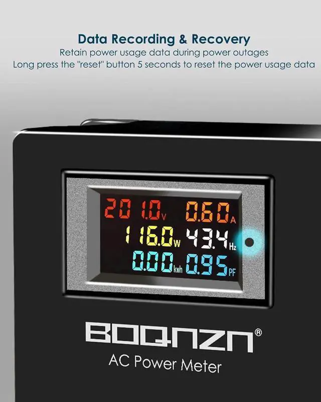 Alt view image 2 of 7 - 50A AC Power Meter, 240V NEMA 14-50P to NEMA 14-50R LCD Display Digital Multimeter Tester with 1.3FT 10AWG C, Multifunction Energy Monitor Voltage Current Frequency Power Factor Outlet Monitor