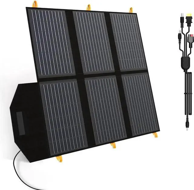 Main image of 60W Portable Solar Panel for Power Station, 24% High Efficiency Foldable Solar Charger with QC3.0 USB-A PD3.0 DC Output, IP67 Waterproof Solar Panels for Camping RV, Power Outage (Without Generator)