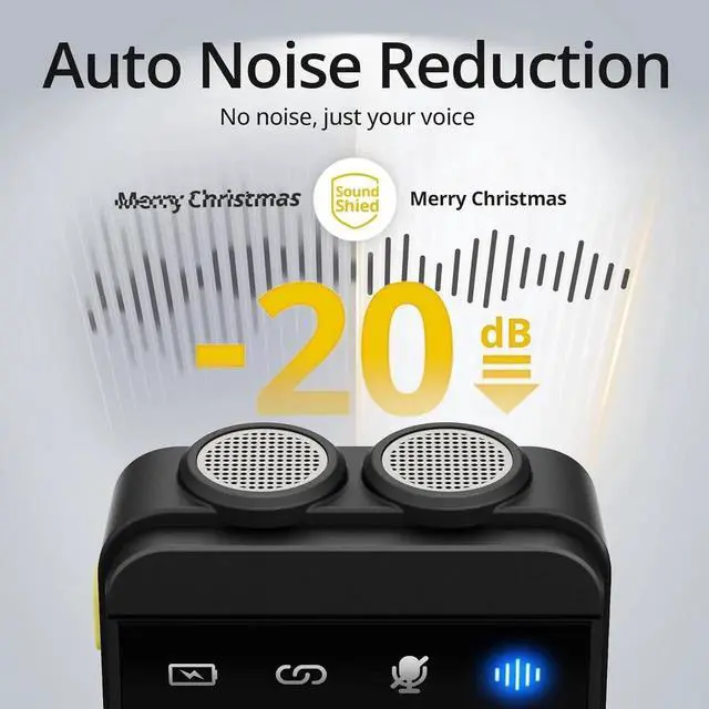 Alt view image 3 of 7 - Wireless Lavalier Microphone for iPhone/Android (USB-C Port), 48khz Recording, Noise Reduction, 70Hrs Battery, Magnetic Clip iPhone Microphone for Video Recording Podcast Vlogging Streaming