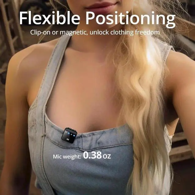 Alt view image 7 of 7 - Wireless Lavalier Microphone for iPhone/Android (USB-C Port), 48khz Recording, Noise Reduction, 70Hrs Battery, Magnetic Clip iPhone Microphone for Video Recording Podcast Vlogging Streaming