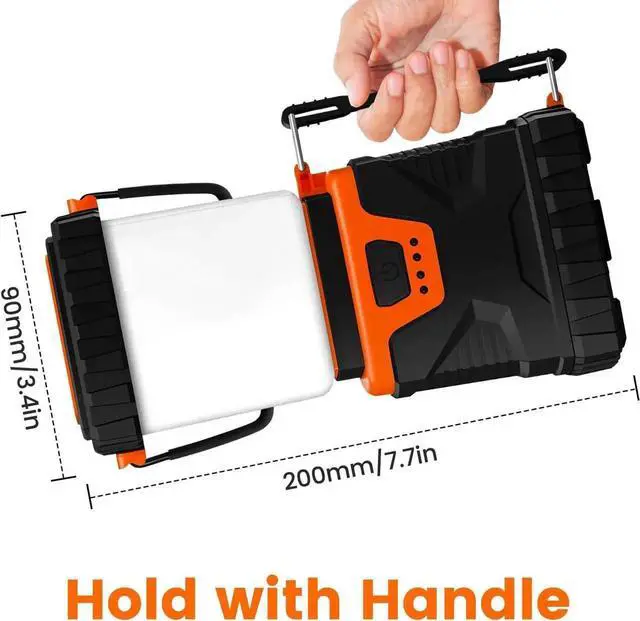 Alt view image 4 of 7 - LED Camping Lantern Rechargeable,1000LM, Easy to Carry with 5 Ligth Modes, IP44 Waterproof Battery Powered Perfect for Power Outages for Power Outages, Hiking, Campsites, Emergencies(2Pack)