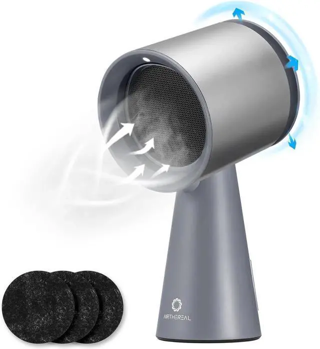 Main image of RH180 Desktop Range Hood with 3 Speeds and Large Oil Collection Cup, Detachable Aluminum Carbon Filter, Low Noise Portable Kitchen Exhaust Fan for Cooking, Silver