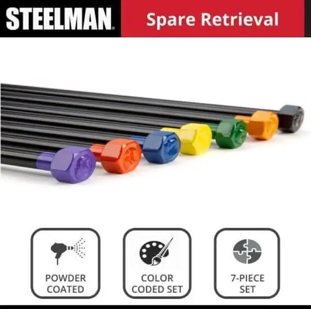 Alt view image 7 of 7 - 7-Piece Spare Tire Retrieval Tool Kit, Lower and Raise Cradle-Suspended Tires, Flat, Pin, Hex, 12-mm Square, Slotted, -inch Square Heads