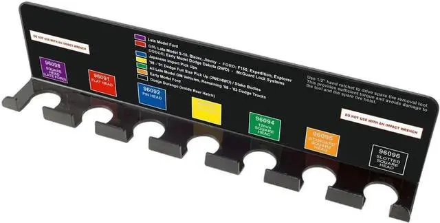 Alt view image 6 of 7 - 7-Piece Spare Tire Retrieval Tool Kit, Lower and Raise Cradle-Suspended Tires, Flat, Pin, Hex, 12-mm Square, Slotted, -inch Square Heads