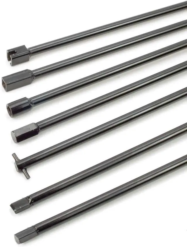 Alt view image 2 of 7 - 7-Piece Spare Tire Retrieval Tool Kit, Lower and Raise Cradle-Suspended Tires, Flat, Pin, Hex, 12-mm Square, Slotted, -inch Square Heads