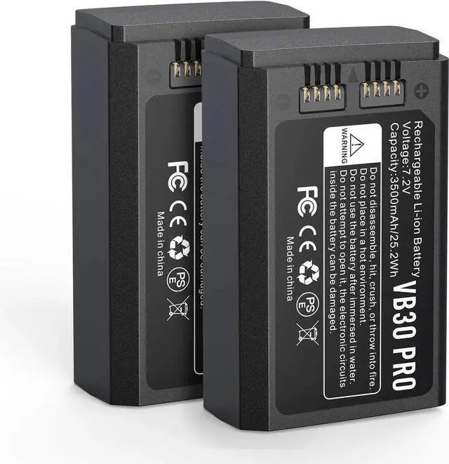 Main image of 2 Pack 3500mAh Replace Battery Compatible with VB30 VB26 VB26A VB26B Camera Flash Speedlite Battery for V1/V1 PRO/AD100 PRO/V850III/V860IIIModel:VB30 PRO