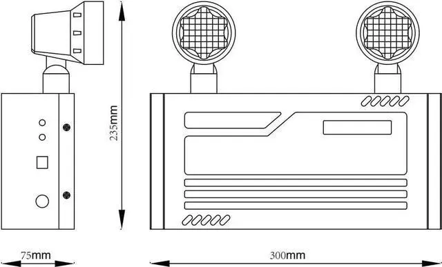 Main image of Steel Housing Emergency Lights with Remote Capabilities, Battery Pack, Commercial Battery Unit Emergency Lights with 2 by 2 watts Head, Up to 4 Hours Emergency Duration Time