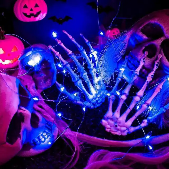 Alt view image 7 of 7 - 100 Pack Fairy Lights Battery Operated, 7ft 20 Mini LED Fairy String Lights Silver Wire 3 Modes for DIY, Parties, Wedding, Bedroom, Halloween Chrias Decoration ue