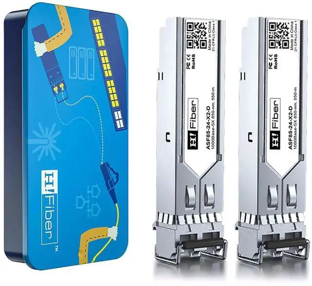 Alt view image 5 of 5 - 2 Pack 1.25Gb Multimode SFP Module with 5m OM3 LC to LC Fiber Cable, 1000Base-SX SFP LC Transceiver MMF,850nm,Compatible for Netgear AGM731F, Ubiquiti, Unifi, Mikrotik, Intel, D-Link and More