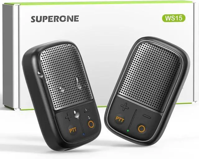 Main image of 2 Pack Wearable Bluetooth Speaker with Walkie Talkie funtion, IPX7 Waterproof Clip-on Portable Speaker, TWS Pairing Portable Speaker for Hands-Free Music/Calls for Work/Cycling/Running/Hiking