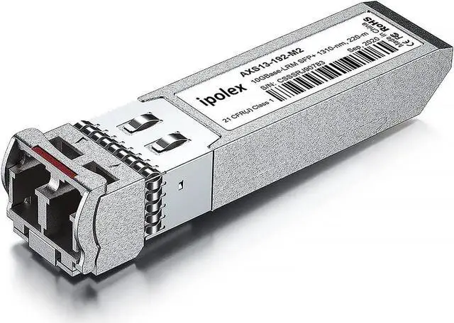 Alt view image 3 of 5 - ipolex 10GBase-LRM SFP+ to LC Singlemode Transceiver, 10G LR SFP+ Fiber Module, Compatible with Cisco SFP-10G-LRM, Meraki MA-SFP-10GB-LRM, Ubiquiti UniFi, Mikrotik, Netgear, D-Link (MMF, 1310nm, 220m)