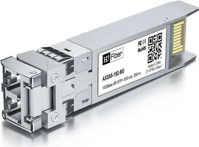 Alt view image 2 of 4 - H!Fiber 10G Multimode SFP+ LC Module, 10GBase-SR Fiber Transceiver for Ubiquiti UniFi UF-MM-10G, Mikrotik, Netgear, D-Link,TP-Link and More (MMF,850nm,300m,DDM) 2 Pack