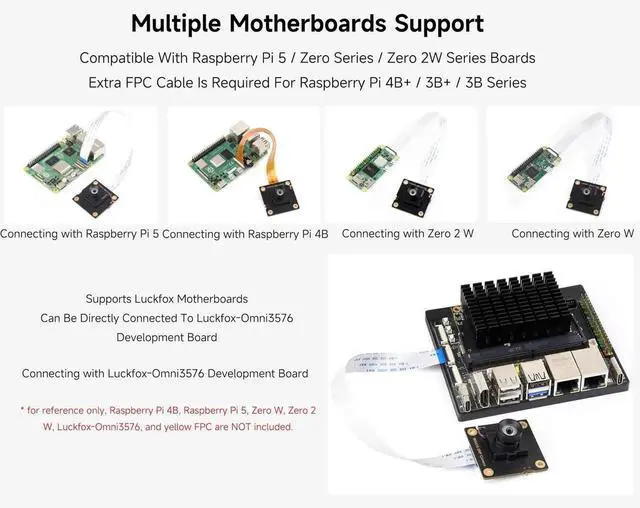 Alt view image 4 of 5 - IMX415 8MP Camera Module, Compatible with Raspberry Pi 5 / 4B+ / 3B+ / 3B/ Zero Series/Zero 2W Series Boards, Suitable for AI Applications-Facial Recognition, Road Marking Recognition, etc