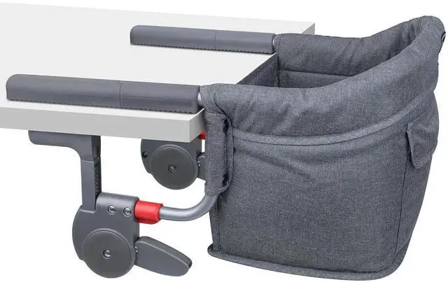 Main image of Hook On High Chair: Portable Fast Table Chair with Storage Bag, Clip on High Chairs for Babies and Toddlers, Foldable Baby Feeding Chair with Removable Seat for Home and Travel -Grey