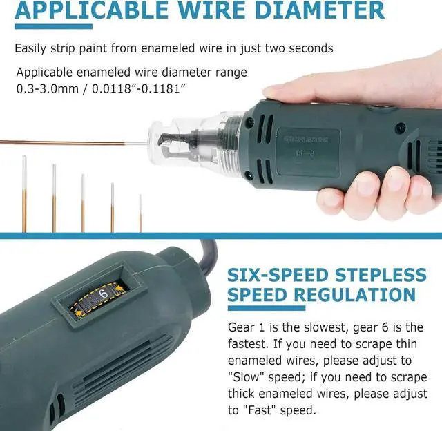 Alt view image 4 of 7 - Handheld 75W Wire Stripper Cutter Enameled Wire Paint Scraper 12000r/min (110V)
