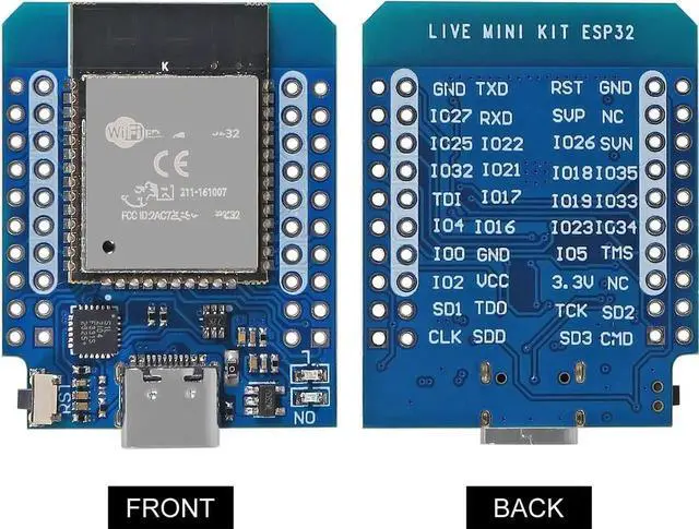 Alt view image 4 of 5 - Type-C D1 Mini NodeMCU ESP32 ESP-WROOM-32 WLAN WiFi Bluetooth IoT Development Board 5V Compatible for Arduino (5pcs Type-C)