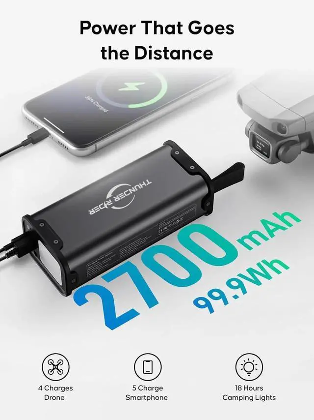 Alt view image 5 of 7 - Portable Power Station 99.99Wh Camping Lithium Battery Solar Generator Large Power Bank with AC Outlet 70W for Home Backup Outdoor Emergency RV Van Hunting