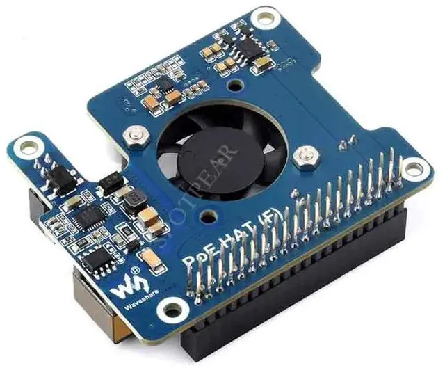 Alt view image 3 of 4 - PoE-HAT-F PoE-HAT-F PoE HAT Power Over Ethernet 802.3af Moudle for Raspberry Pi5