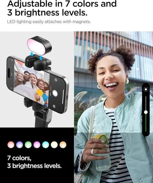 Alt view image 5 of 7 - Gimbal Stabilizer for Smartphone, iPhone Gimbal w/Focus Wheel Face/Object Tracking for Android Foldable 3-Axis Handheld Phone Stabilizer for Video Recording - Black