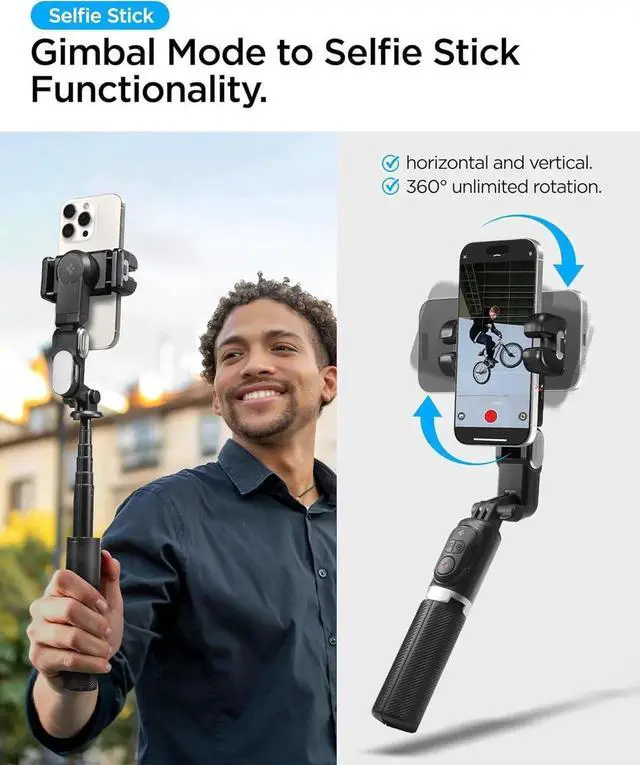 Alt view image 3 of 7 - Gimbal Stabilizer for Smartphone, iPhone Gimbal w/Focus Wheel Face/Object Tracking for Android Foldable 3-Axis Handheld Phone Stabilizer for Video Recording - Black