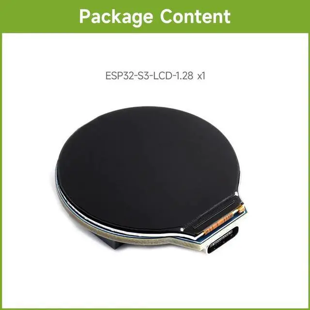 Alt view image 4 of 5 - Waveshare ESP32-S3 Development Board, 32-Bit LX7 Dual-Core Processor, Integrates GC9A01 Display Driver Chip, with 1.28inch IPS Round LCD, 240×240 Resolution, Supports WiFi/Bluetooth