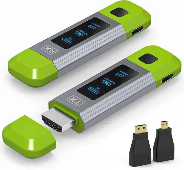 Main image of Wireless HDMI Transmitter and Receiver 328FT/100M Support 4K Decode 1080P@60Hz HD Video Output,Plug&Play 2.4G+5.8G Wireless HDMI Extender for Video and Audio to Monitor from PC/Projector/TVBox