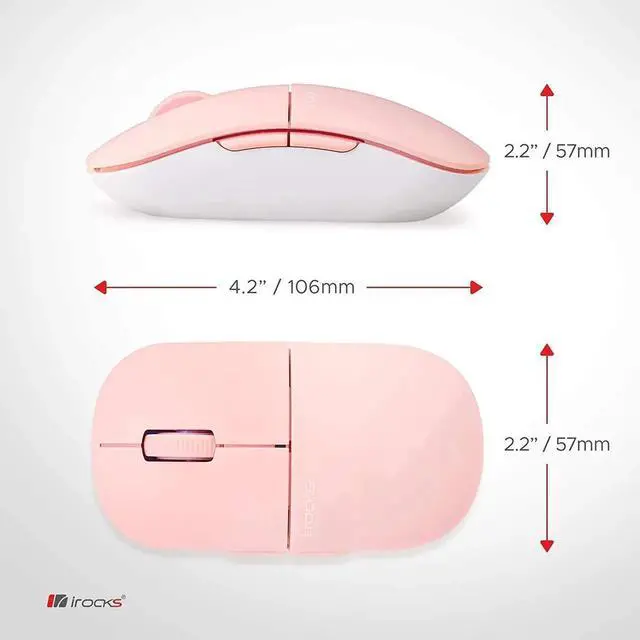 Alt view image 3 of 5 - purpleclay i-Rocks M23R 2.4G Wireless Silent Slim Mouse, Optical Mice with USB Nano Receiver, Adjustable DPI Levels for PC, Notebook, Computer, Laptop, Desktop, Ergonomic Design - Pink