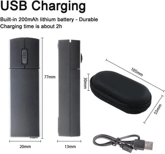 Alt view image 5 of 5 - Samudgate Wireless Mouse, 2.4GHz Ergonomic Mouse Small Handheld Finger Mouse 1200DPI Rechargeable Computer Mouse with Mouse Box,Portable Mini Mouse for Laptop Computer