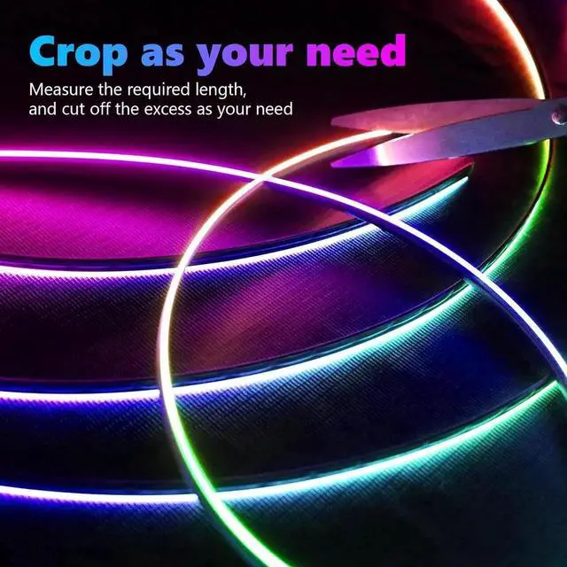 Alt view image 7 of 7 - Dreamcolor Acrylic Interior Car Lights, Car LED Strip Light with Bluetooth APP, Car Ambient Lighting Kit with RGB 6 in 1 and 175 inches 593 LEDs, 16 Million Colors Sound Activated Car Neon Lights