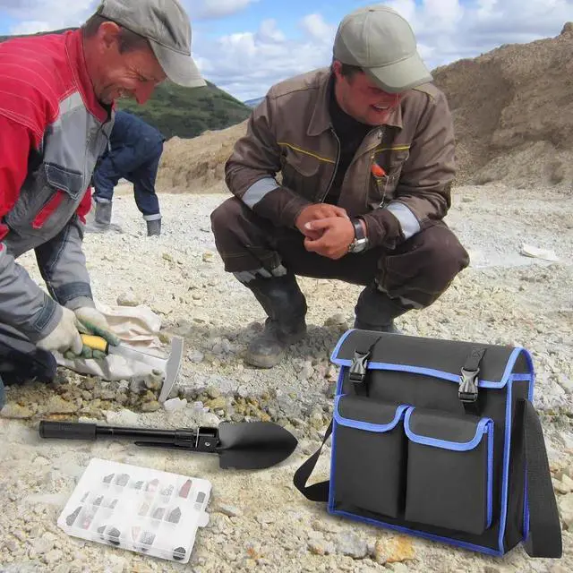 Alt view image 3 of 7 - 25 PCS Geology Rock Pick Equipment Kit, 28 oz. Rock Pick Hammer with 12" Mason Chisel, Safety Glasses, Whistle, Jewelers loupe, Tool Set for Hounding, Gold Mining & Prospecting, Stone Breaking