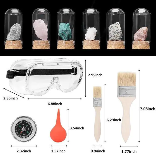 Alt view image 6 of 7 - 25 PCS Geology Rock Pick Equipment Kit, 28 oz. Rock Pick Hammer with 12" Mason Chisel, Safety Glasses, Whistle, Jewelers loupe, Tool Set for Hounding, Gold Mining & Prospecting, Stone Breaking