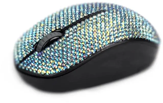 Alt view image 3 of 5 - Bling Dazzling 2.4GHz Wireless Silent Mouse Covered with Rhinestone Crystal, Crystallized Mouse with USB Receiver, Compatible with Notebook, PC, Laptop, Computer, MacBook,Great Gift (Colorful Pink)