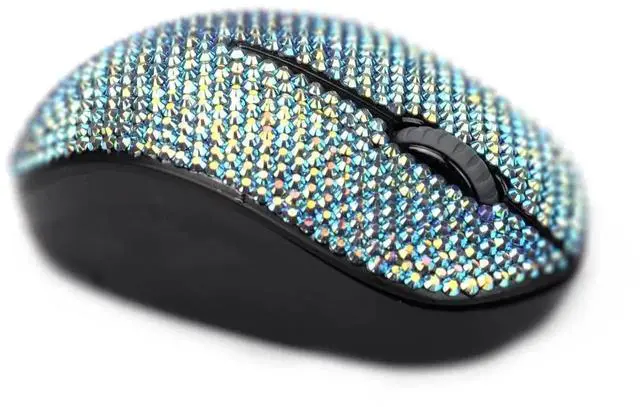 Alt view image 5 of 5 - Bling Dazzling 2.4GHz Wireless Silent Mouse Covered with Rhinestone Crystal, Crystallized Mouse with USB Receiver, Compatible with Notebook, PC, Laptop, Computer, MacBook,Great Gift (Colorful Pink)