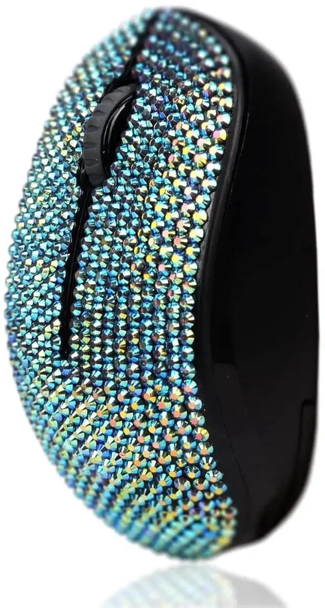 Alt view image 4 of 5 - Bling Dazzling 2.4GHz Wireless Silent Mouse Covered with Rhinestone Crystal, Crystallized Mouse with USB Receiver, Compatible with Notebook, PC, Laptop, Computer, MacBook,Great Gift (Colorful Pink)