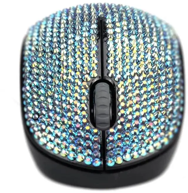 Alt view image 2 of 5 - Bling Dazzling 2.4GHz Wireless Silent Mouse Covered with Rhinestone Crystal, Crystallized Mouse with USB Receiver, Compatible with Notebook, PC, Laptop, Computer, MacBook,Great Gift (Colorful Pink)