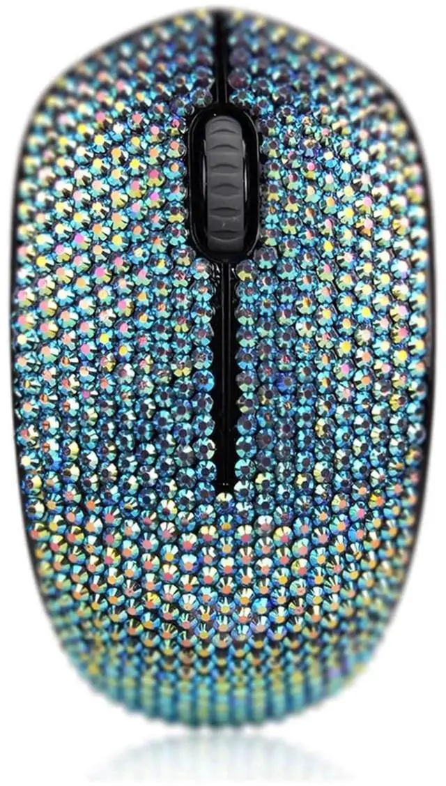 Main image of Bling Dazzling 2.4GHz Wireless Silent Mouse Covered with Rhinestone Crystal, Crystallized Mouse with USB Receiver, Compatible with Notebook, PC, Laptop, Computer, MacBook,Great Gift (Colorful Pink)