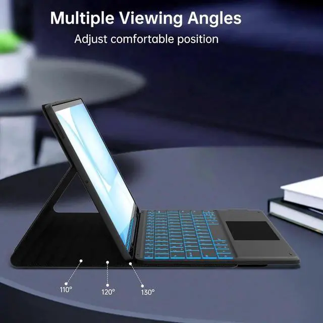 Alt view image 5 of 7 - for Galaxy Tab S10 FE+ 13.1 inch Case with Keyboard - 7 Color Backlit Detachae Taet Keyboard Cover with Touchpad - Tab S10 FE Plus 13.1" 2025 Keyboard Case with S Pen Holder ack