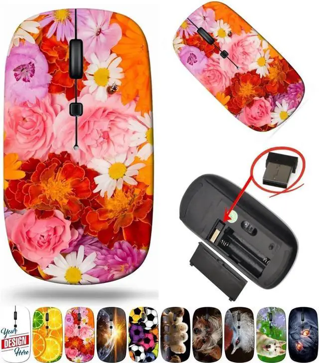 Main image of maizi Wireless Mouse Mini for Laptop Personal Computer Laptop MacBook Wireless Mice Mini for Laptop Image ID: 31671867 Many Different Bright 2.4G Portable with USB Receiver Printed in USA