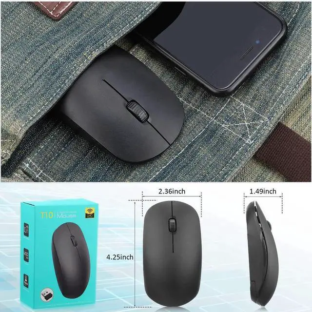 Alt view image 4 of 5 - Kingdder 10 Pack Mouse for Laptop 2.4G Computer Mouse 1000 DPI Optical with USB Receiver Bulk Compatible with Windows, PC, Computer, Laptop