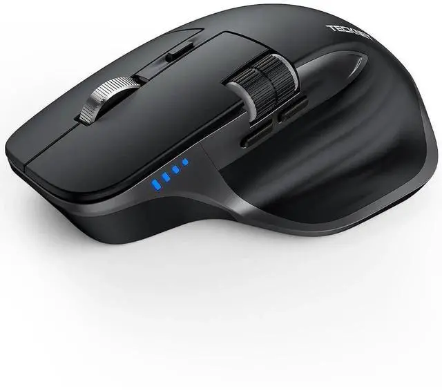 Alt view image 2 of 5 - TECKNET Wireless Mouse, Bluetooth Mouse (BT5.0/5.0 & 2.4G) Rechargeable 4800 DPI Ergonomic Optical Mouse with 6 Adjustable, Quiet Clicks, USB A Receiver, 7 Buttons, Wide Compatibility - Black