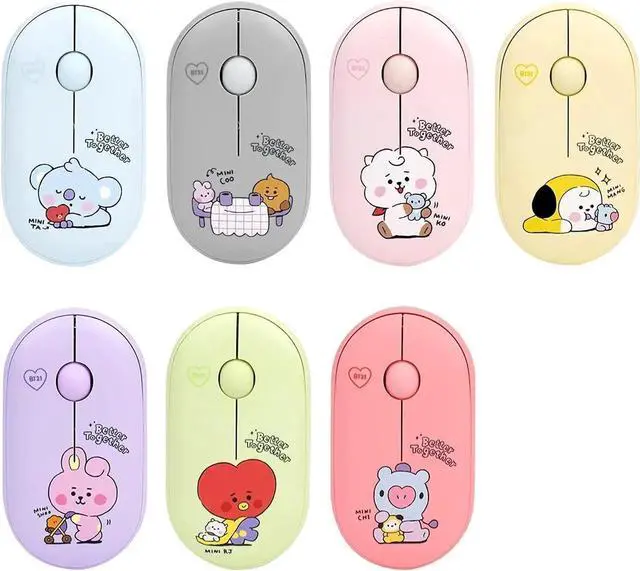 Main image of ROYCHE BTS Inspired Characters Multi Pairing Wireless Mouse, Little Buddy Baby Better Together Edition, All in Their Own Cute Style & Colors (SHOOKY)
