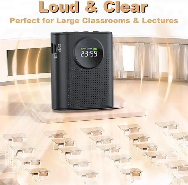 Alt view image 7 of 7 - Voice Amplifier with Wireless Microphone for Teachers Portable Bluetooth Clip-On PA System with Lapel Mic and Speaker for Classroom,Tour Guide, Meeting Presentation, Conference